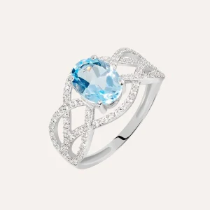 Anello Amélie Oro Bianco Topazio Cubic Zirconia