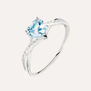 Anello Amélie Oro Bianco Topazio Cubic Zirconia