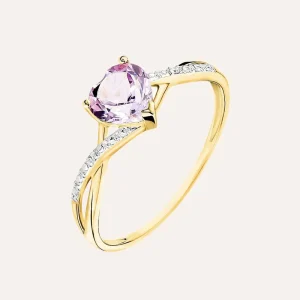 Anello Amélie Oro Giallo Ametista Cubic Zirconia