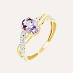 Anello Amélie Oro Giallo Ametista
