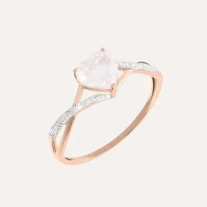 Anello Amélie Oro Rosa Quarzo Cubic Zirconia