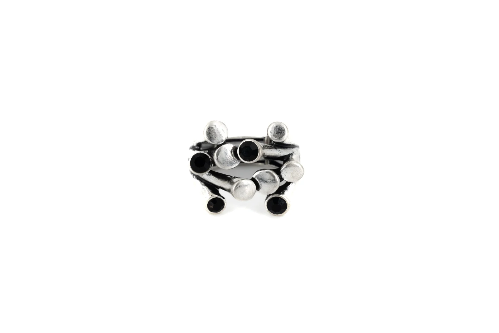 Anello chiodini cristalli - immagine 2