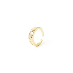 Anello con zirconi incassati e cuore centrale Rania