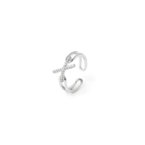 Anello croce di zirconi Rania