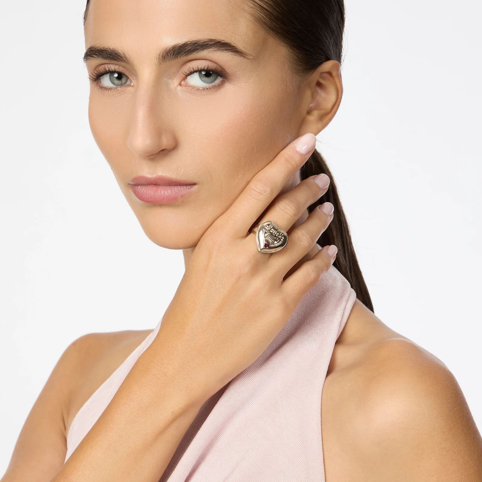 Anello cuore decorato cristallo Naos - immagine 2
