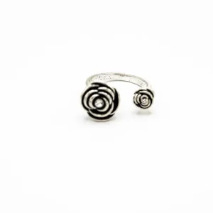 Anello doppia rosa strass