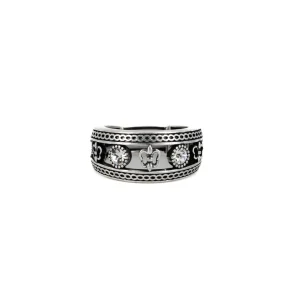 Anello fascia due cristalli