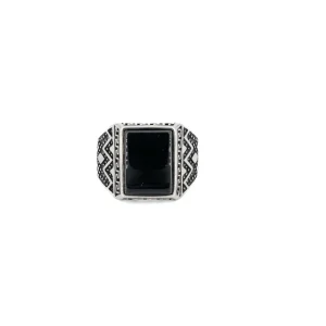 Anello uomo pietra nera