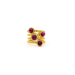Anello zigrinato multi rubino