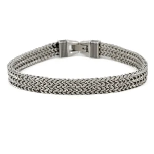 Bracciale acciaio file treccine