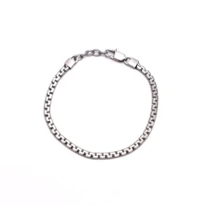 Bracciale acciaio maglia piatta