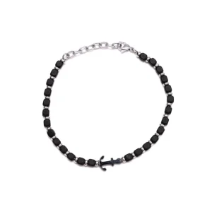 Bracciale dadini ancora nera