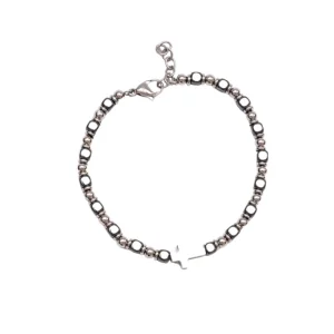 Bracciale dadini ematite croce