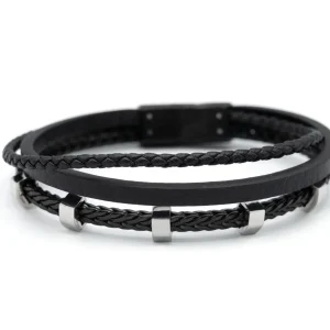 Bracciale pelle tre fili