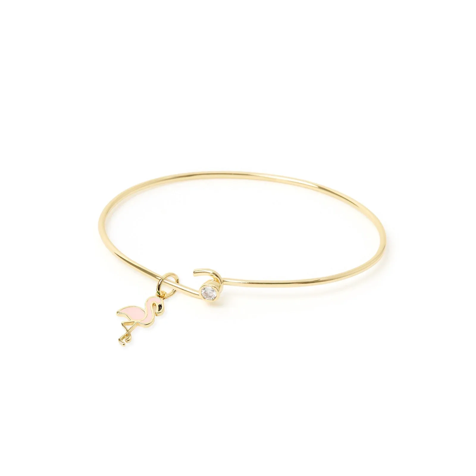 Bracciale rigido Momenti mania con charm fenicottero