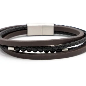 Bracciale uomo fili con pietrine