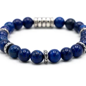 Bracciale uomo palline blu grandi