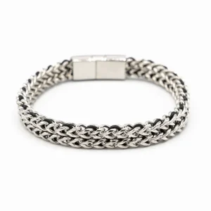 Bracciale uomo treccia acciaio