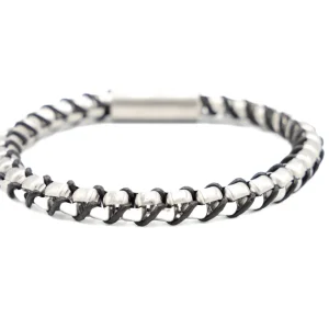 Bracciale uomo tubino con quadrati