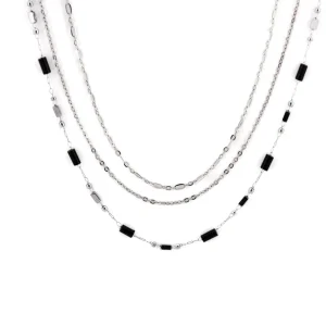 Collana acciaio tre fili tubini