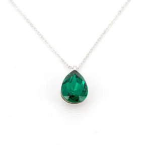 Collana argento goccia rodiata