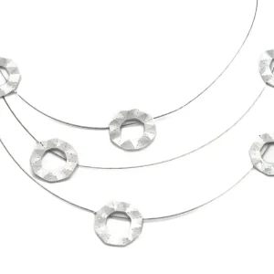 Collana corta cerchi martellati
