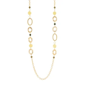 Collana lunga catena anelli sfere Belle Epoque