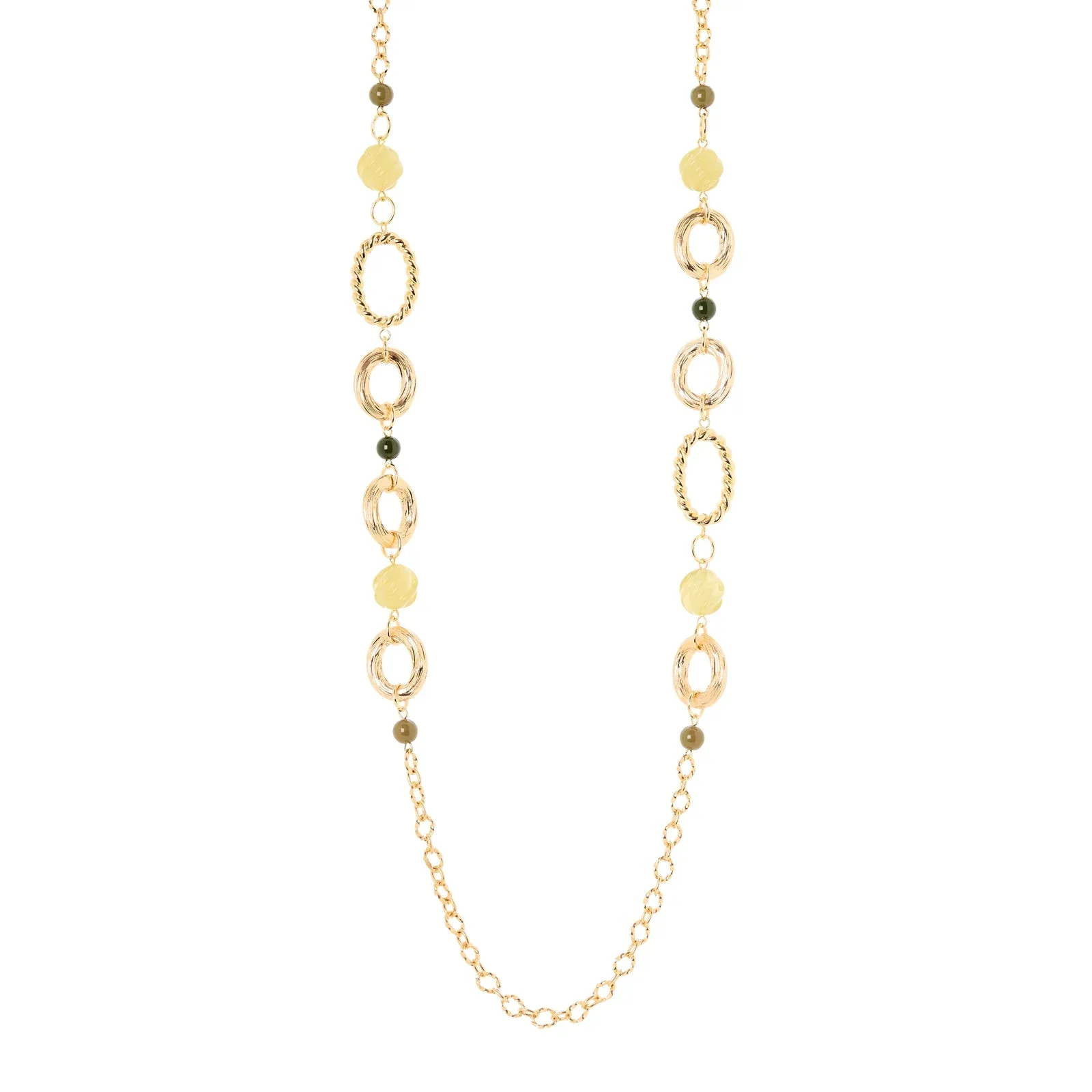 Collana lunga catena anelli sfere Belle Epoque