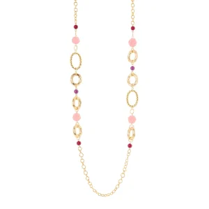 Collana lunga catena anelli sfere Belle Epoque