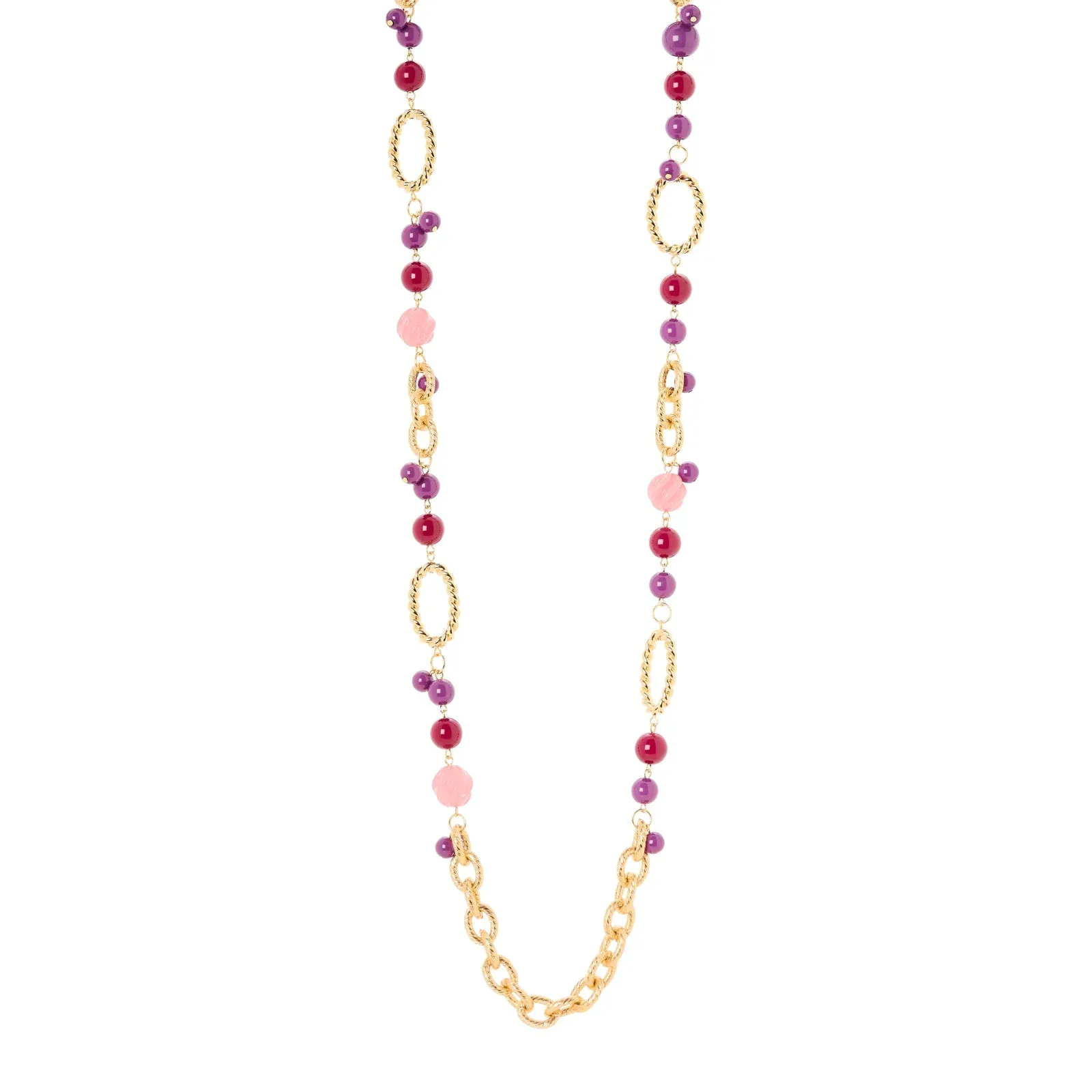 Collana lunga catena boule anelli Belle Epoque