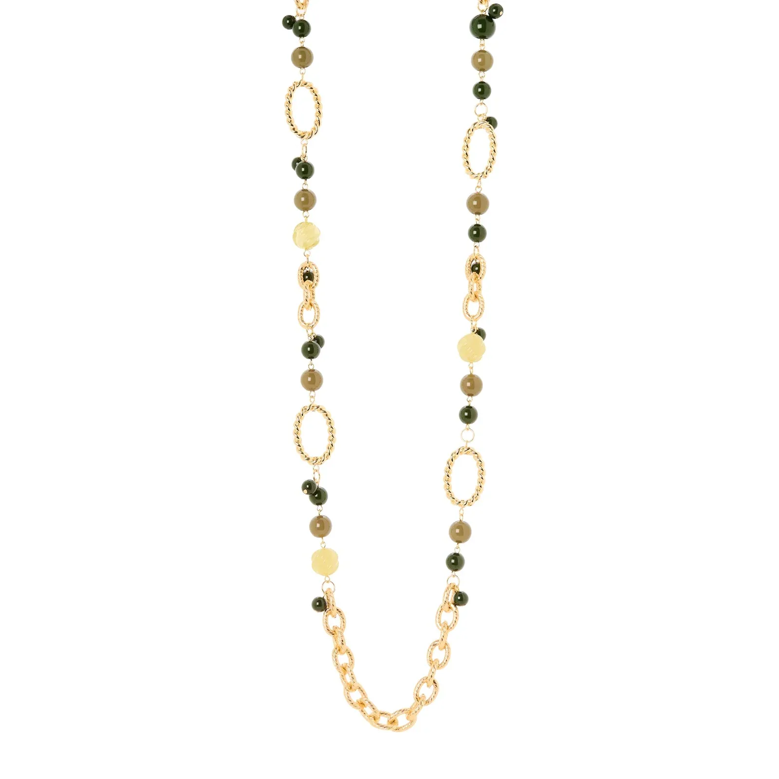 Collana lunga catena boule anelli Belle Epoque