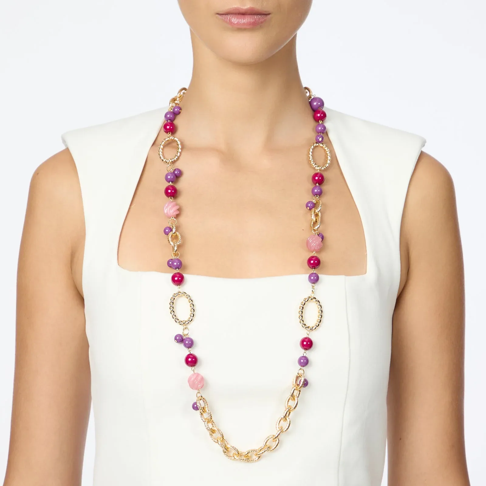 Collana lunga catena boule anelli Belle Epoque - immagine 2
