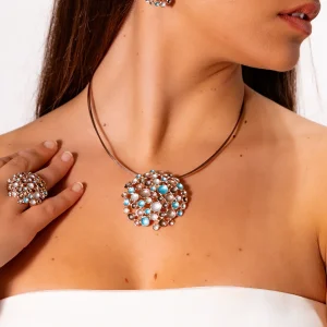 Collana tondo pallini
