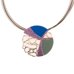 Collana tondo ricamo