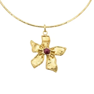 Collarino fiore e pietra