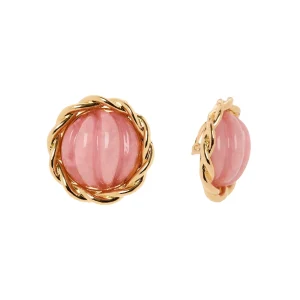 Orecchini bottone cabochon rigato Belle Epoque