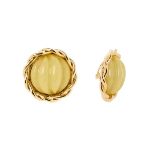 Orecchini bottone cabochon rigato Belle Epoque