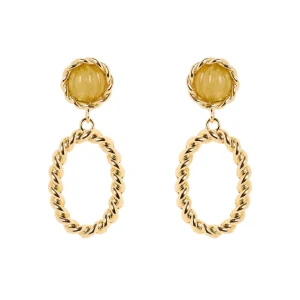 Orecchini cabochon e ovale pendente Belle Epoque
