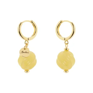 Orecchini cerchietto e boule pendente Belle Epoque